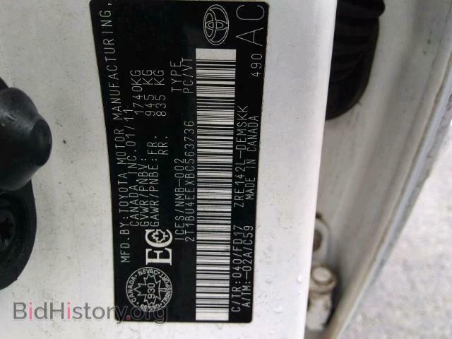 2011 TOYOTA COROLLA BA - VIN: 2T1BU4EEXBC563736 - Фото 9