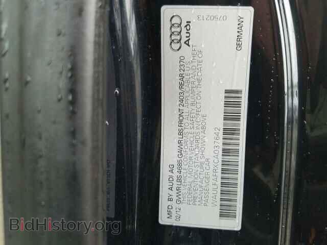 2012 AUDI A5 - VIN: WAULFAFRXCA037642 - Фото 10