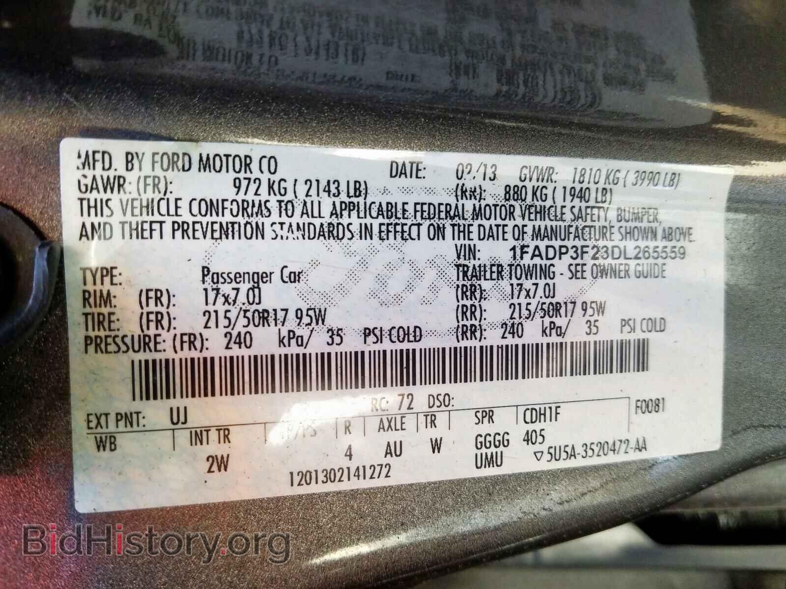 2013 FORD FOCUS - VIN: 1FADP3F23DL265559 - Фото 10