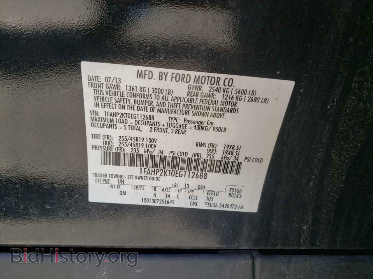 2014 FORD TAURUS - VIN: 1FAHP2KT0EG112688 - Фото 10