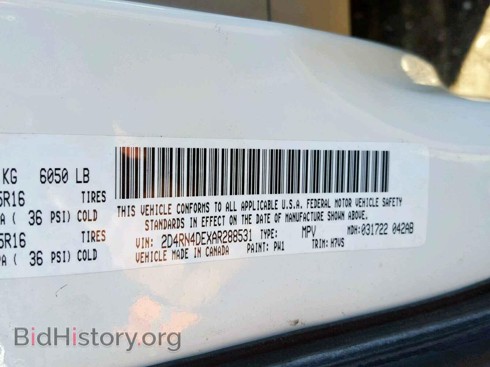 2010 DODGE GRAND CARA - VIN: 2D4RN4DEXAR288531 - Фото 10