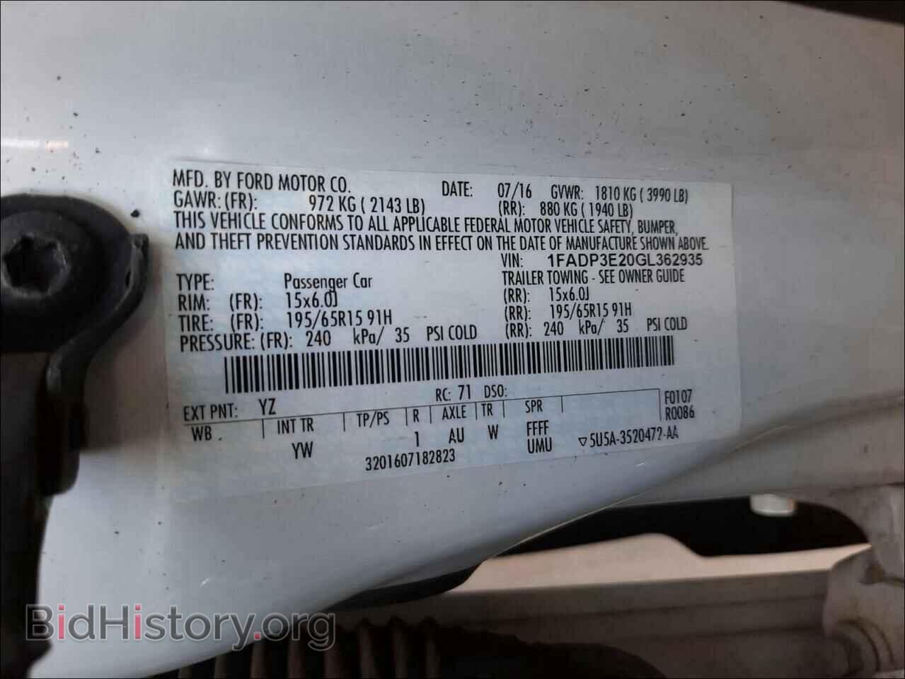 2016 FORD FOCUS - VIN: 1FADP3E20GL362935 - Photo 10