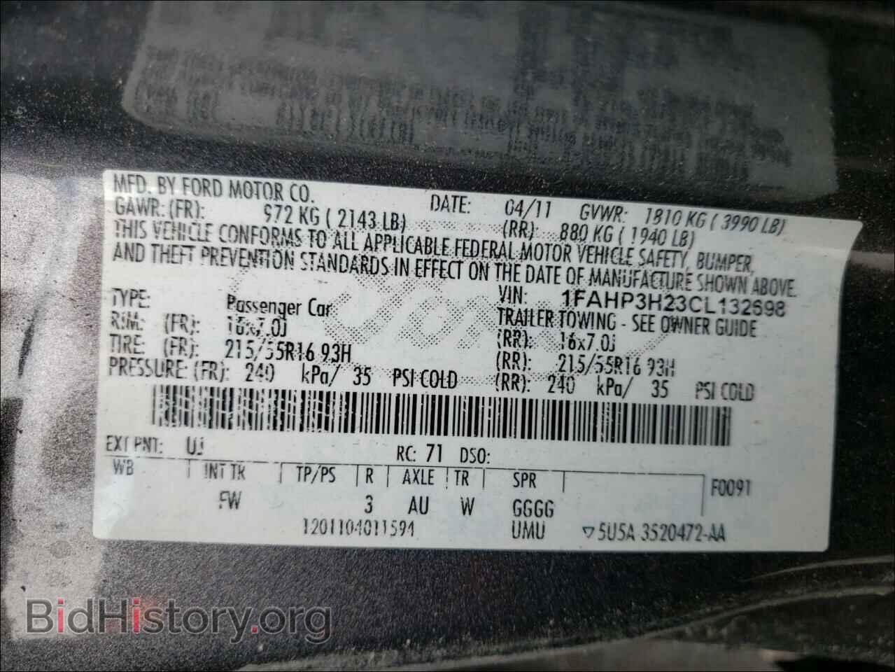 2012 FORD FOCUS - VIN: 1FAHP3H23CL132698 - Фото 10