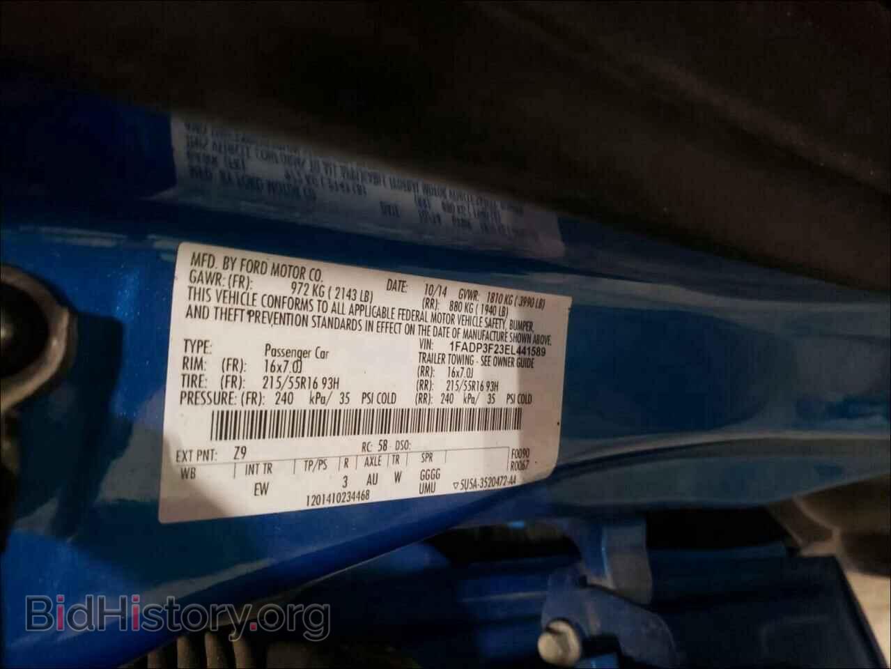 2014 FORD FOCUS - VIN: 1FADP3F23EL441589 - Фото 10