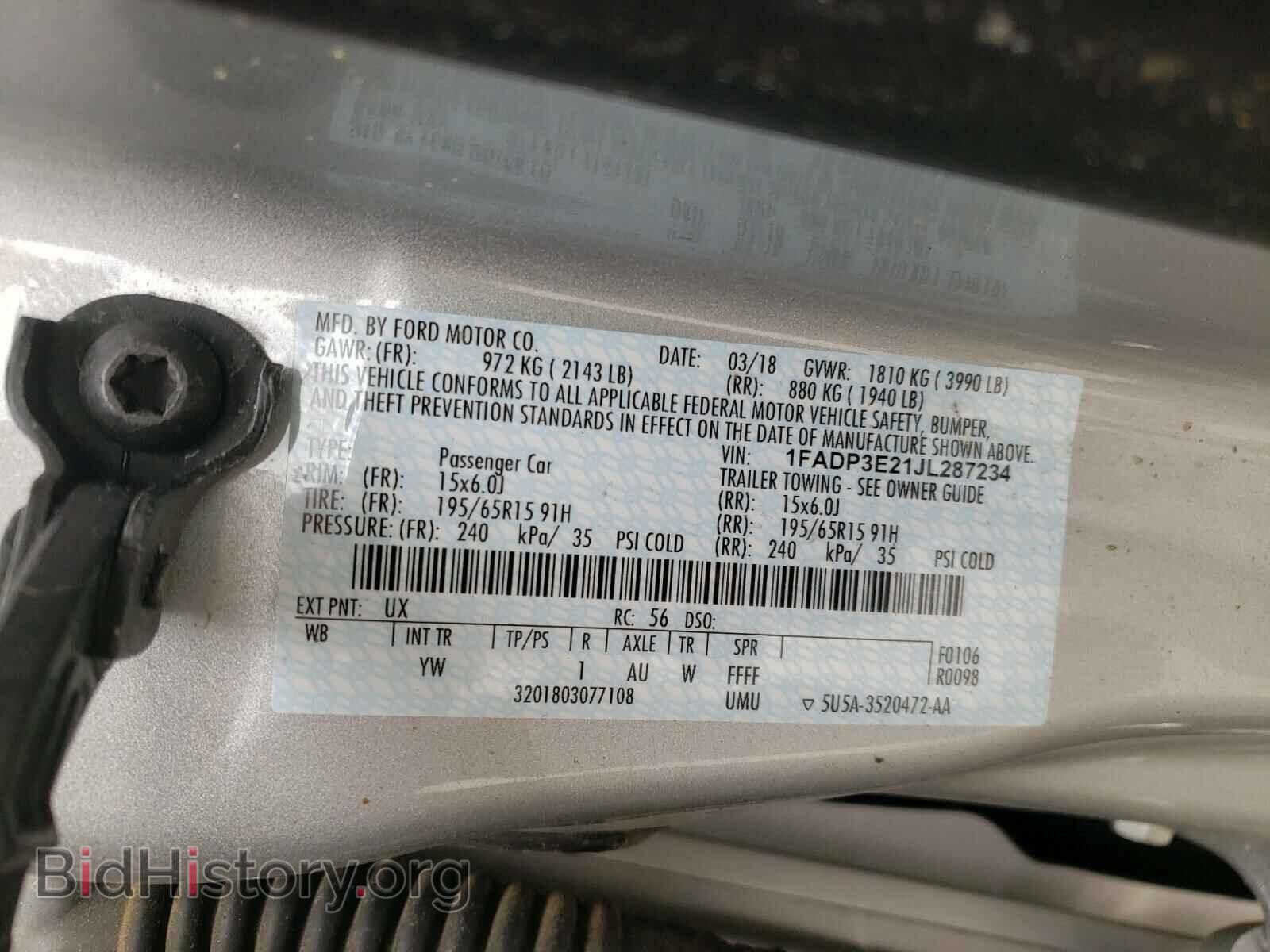 2018 FORD FOCUS - VIN: 1FADP3E21JL287234 - Photo 10