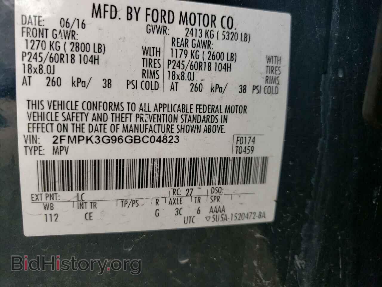 2016 FORD EDGE - VIN: 2FMPK3G96GBC04823 - Фото 10