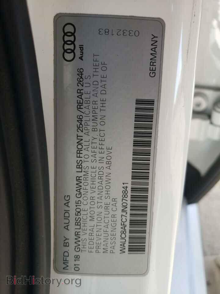 2018 AUDI A6 - VIN: WAUC8AFC7JN078841 - Фото 10