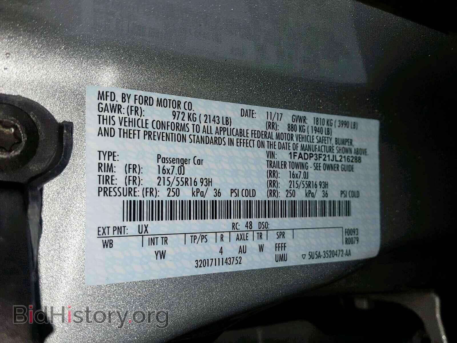 2018 FORD FOCUS SE - VIN: 1FADP3F21JL216288 - Фото 10