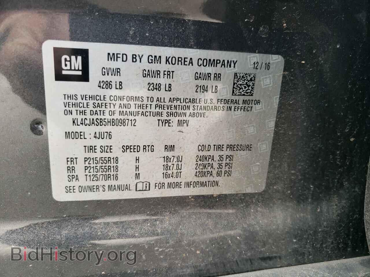 2017 BUICK ENCORE - VIN: KL4CJASB5HB098712 - Photo 12