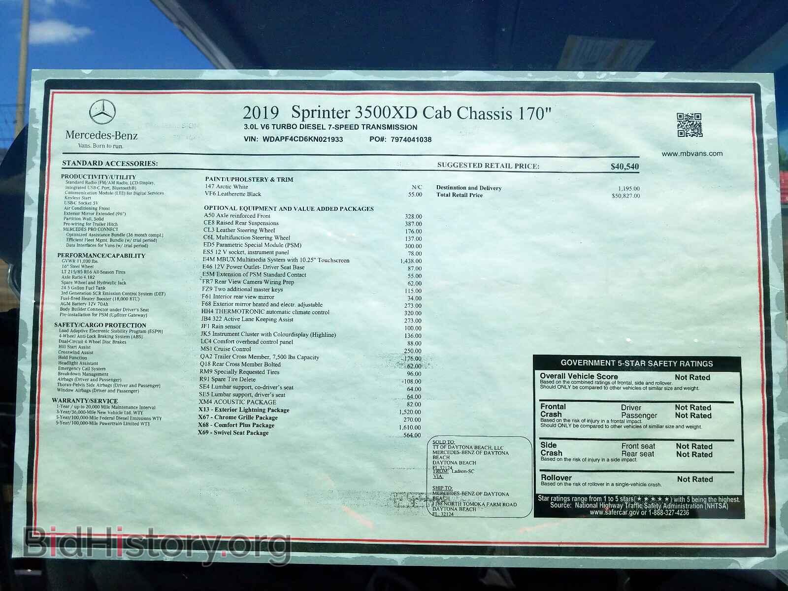 2019 MERCEDES-BENZ SPRINTER - VIN: WDAPF4CD6KN021933 - Фото 6