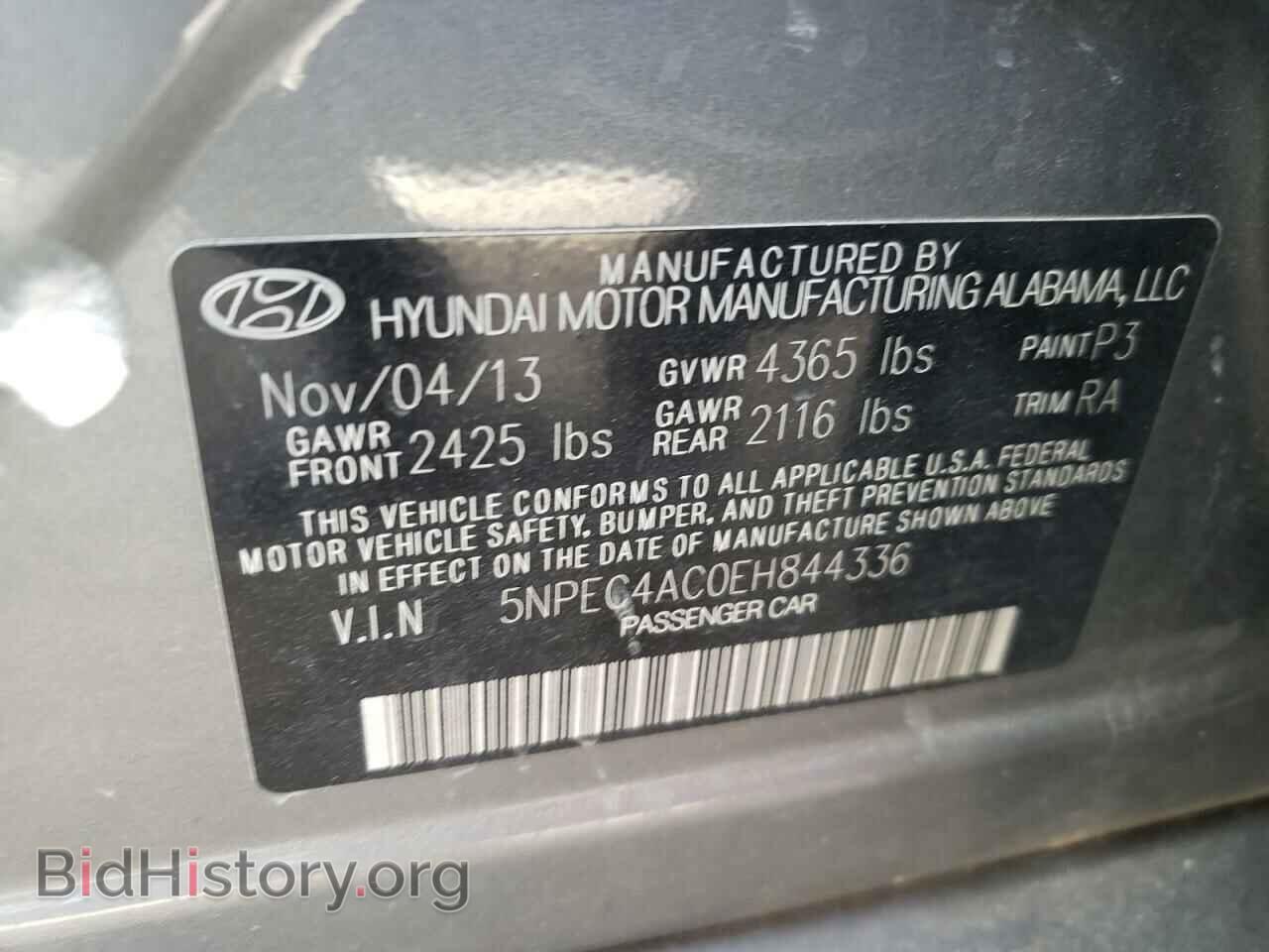 2014 HYUNDAI SONATA - VIN: 5NPEC4AC0EH844336 - Фото 12