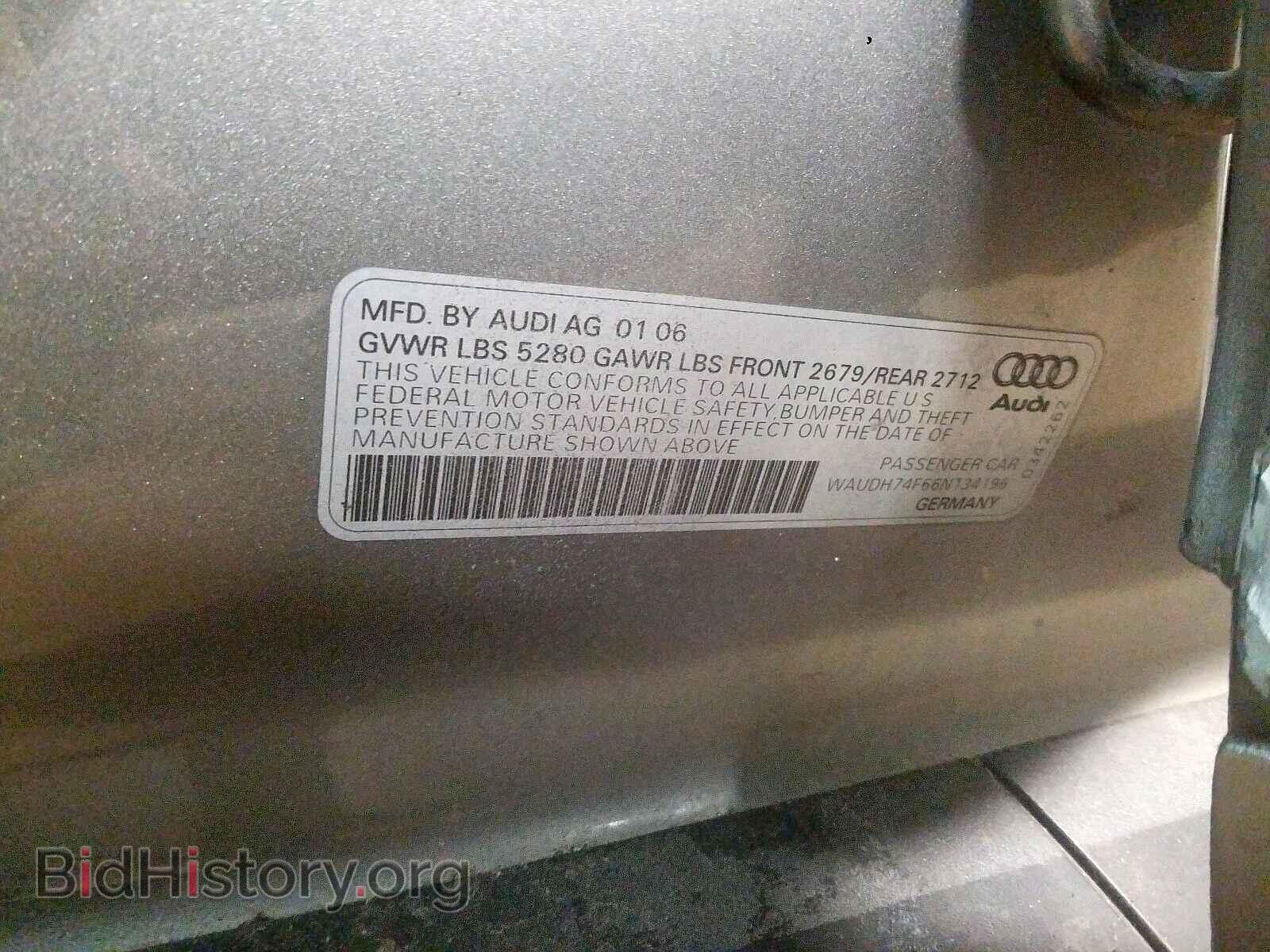 2006 AUDI A6 - VIN: WAUDH74F66N134196 - Фото 10
