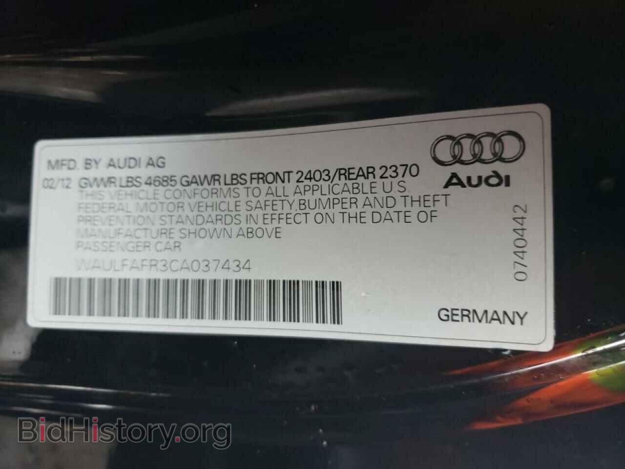 2012 AUDI A5 - VIN: WAULFAFR3CA037434 - Photo 12