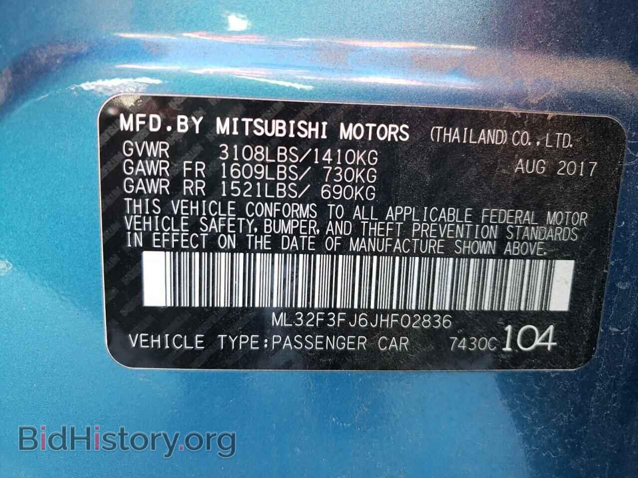 2018 MITSUBISHI MIRAGE - VIN: ML32F3FJ6JHF02836 - Фото 10