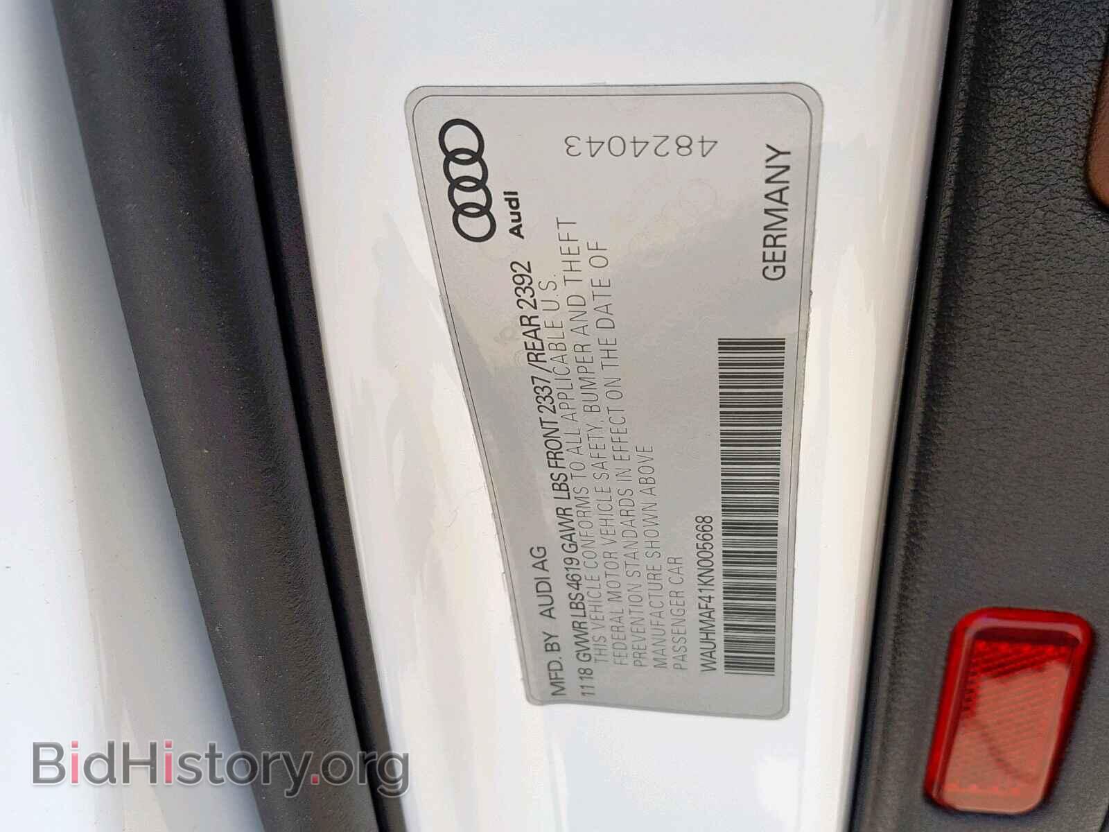 2019 AUDI A4 - VIN: WAUHMAF41KN005668 - Photo 10