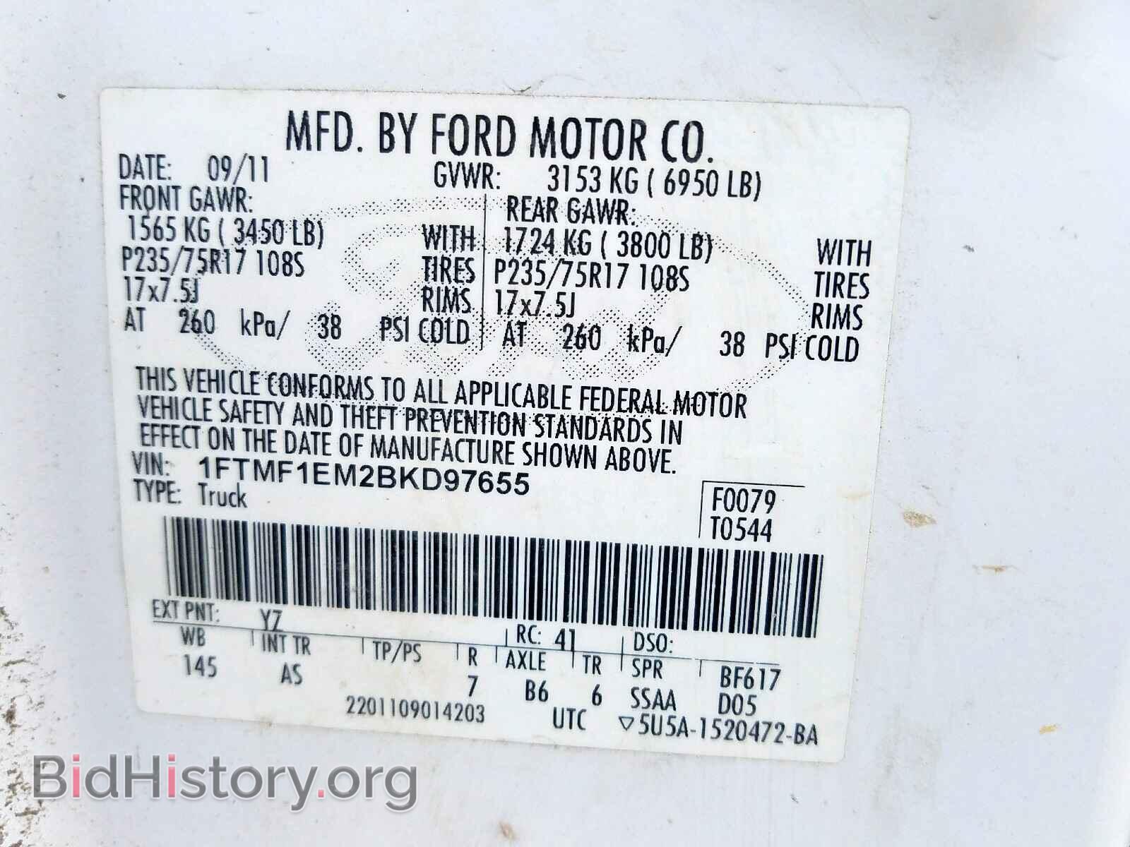 2011 FORD F150 - VIN: 1FTMF1EM2BKD97655 - Фото 10