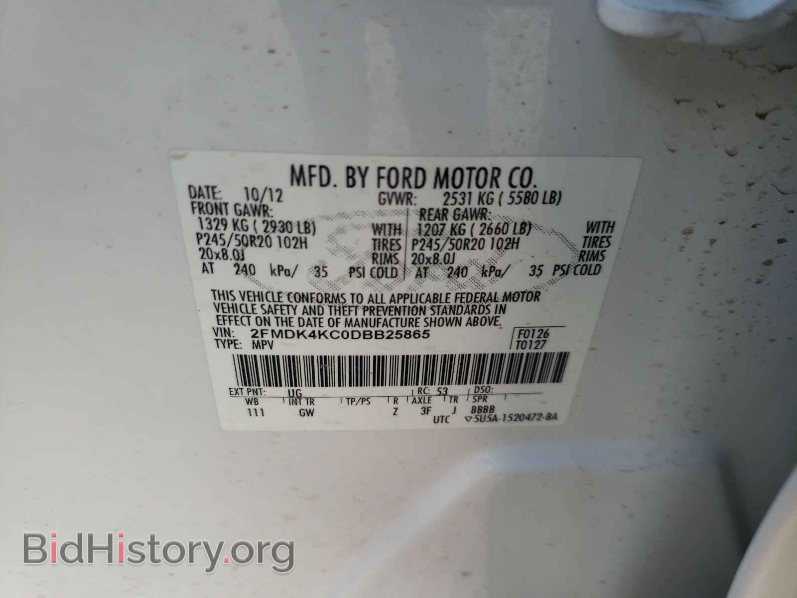 2013 FORD EDGE - VIN: 2FMDK4KC0DBB25865 - Фото 10