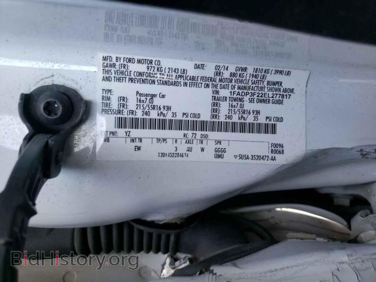 2014 FORD FOCUS - VIN: 1FADP3F22EL277817 - Фото 10