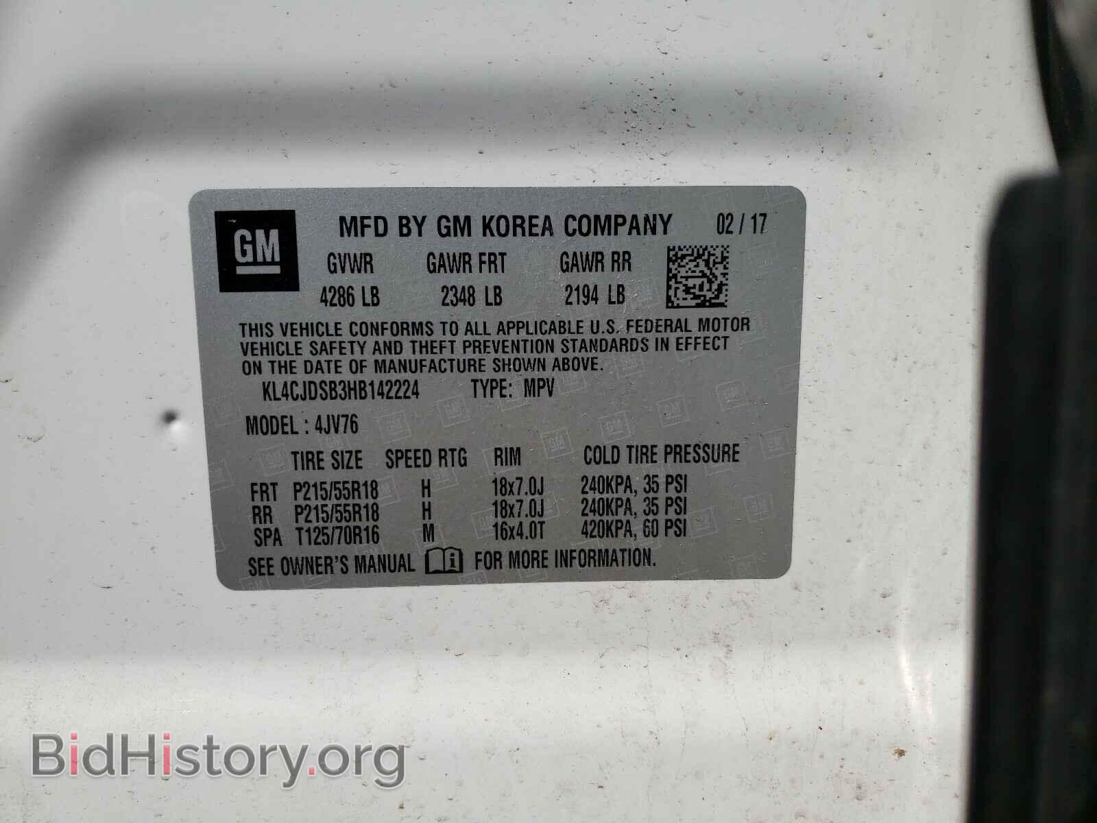 2017 BUICK ENCORE - VIN: KL4CJDSB3HB142224 - Photo 10