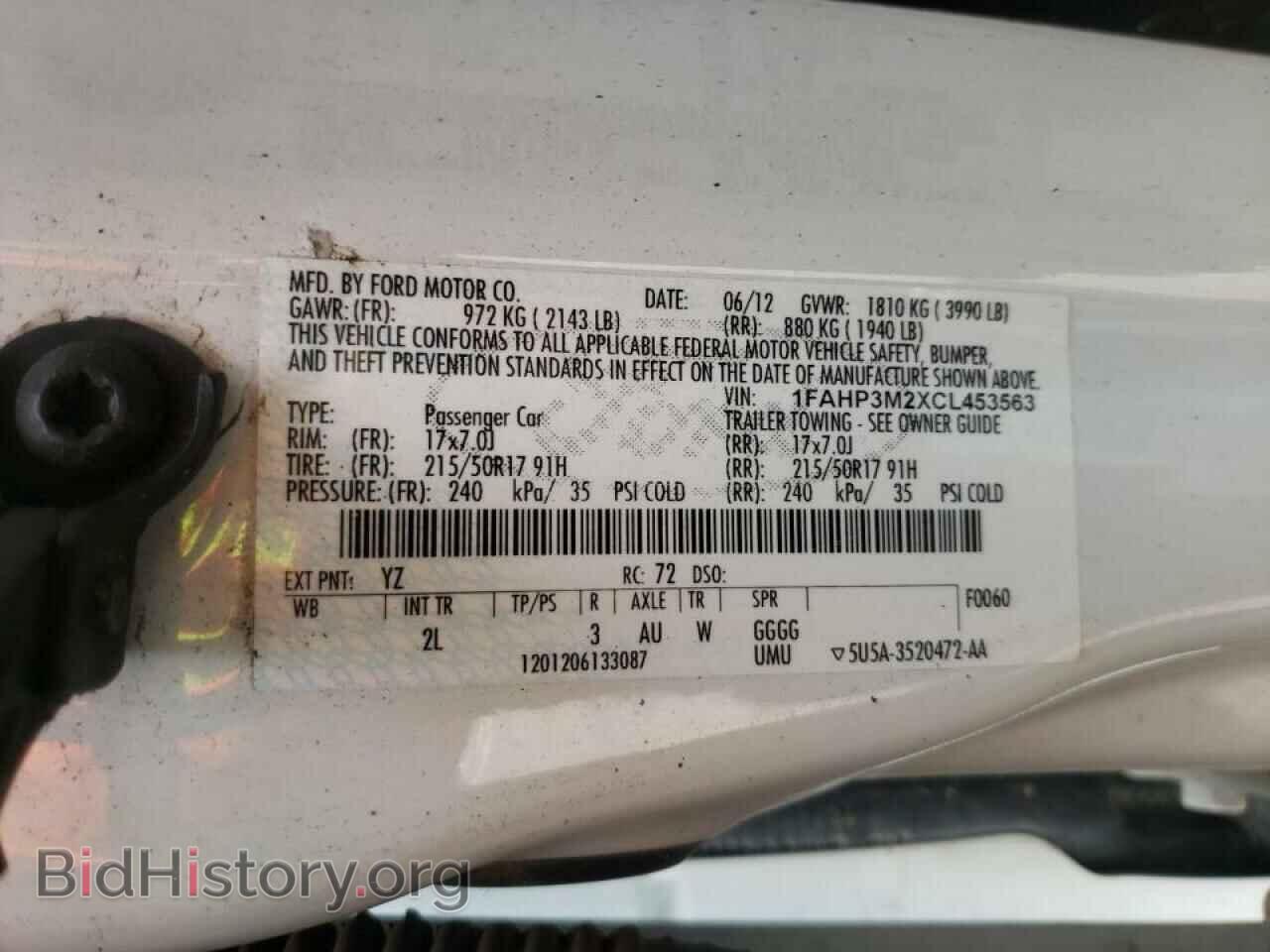 2012 FORD FOCUS - VIN: 1FAHP3M2XCL453563 - Фото 10