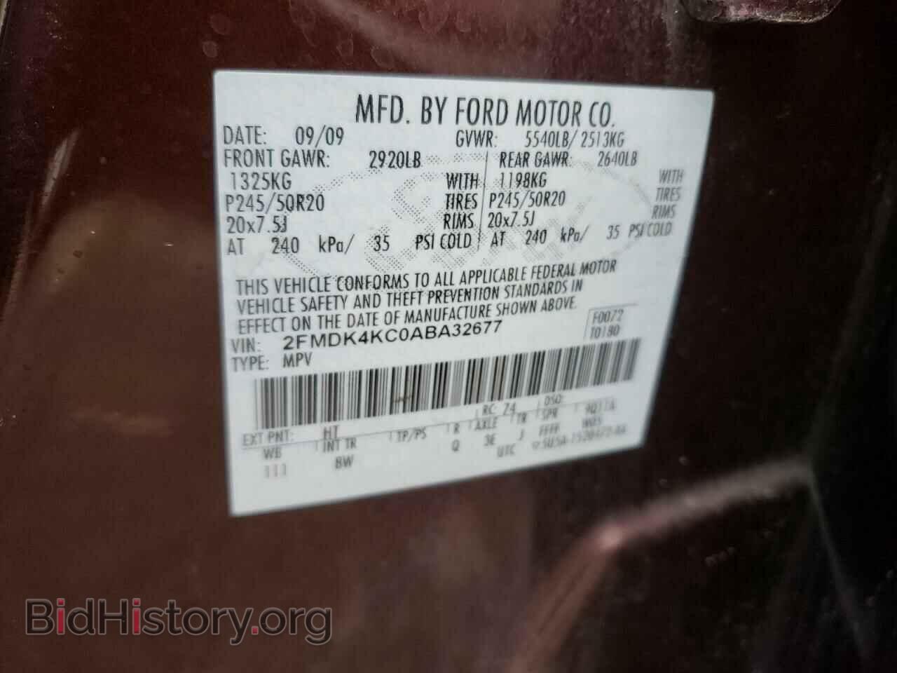 2010 FORD EDGE - VIN: 2FMDK4KC0ABA32677 - Photo 10