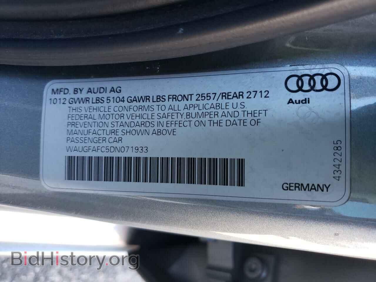 2013 AUDI A6 - VIN: WAUGFAFC5DN071933 - Фото 10