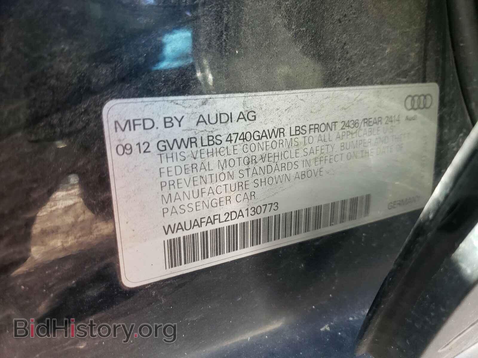 2013 AUDI A4 - VIN: WAUAFAFL2DA130773 - Фото 10