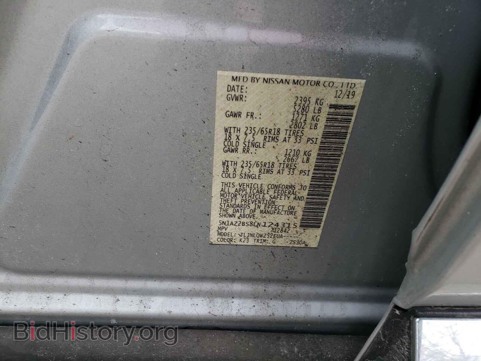 2020 NISSAN MURANO - VIN: 5N1AZ2BS8LN124315 - Фото 10