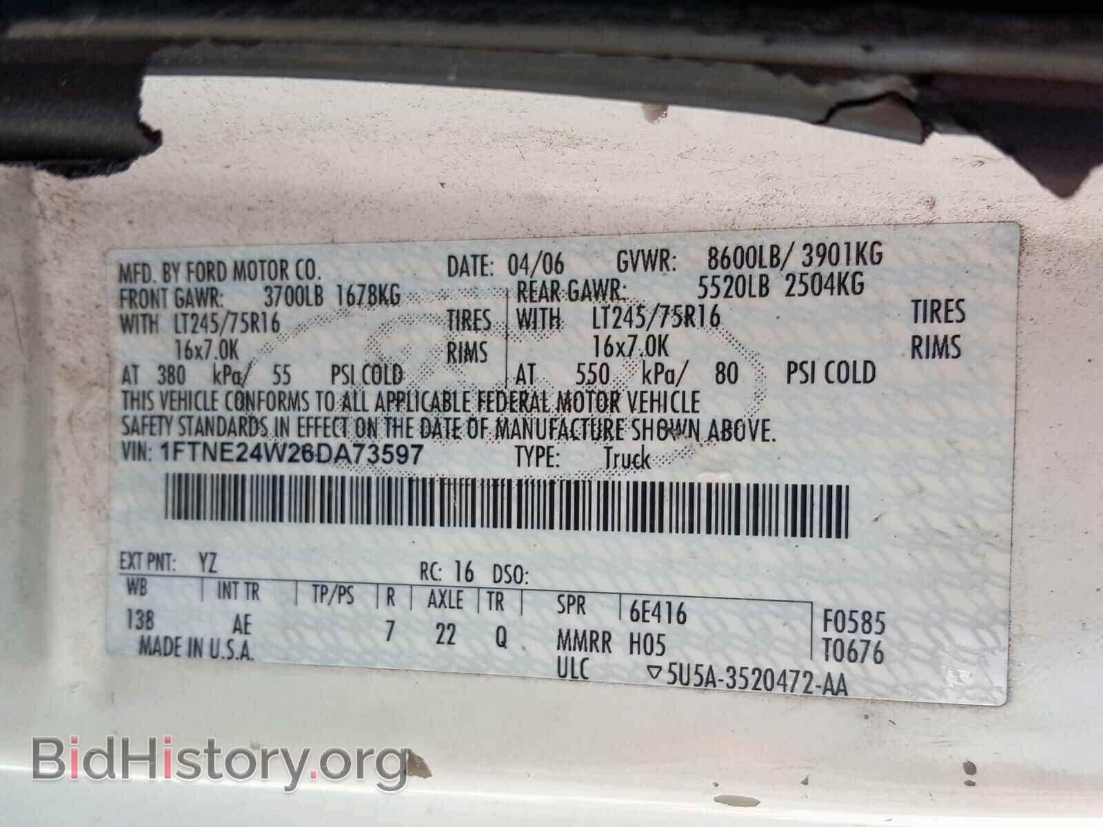2006 FORD ECONOLINE - VIN: 1FTNE24W26DA73597 - Photo 10