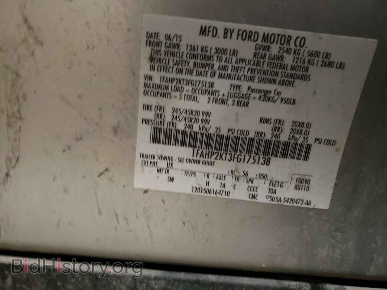 2015 FORD TAURUS - VIN: 1FAHP2KT3FG175138 - Фото 12