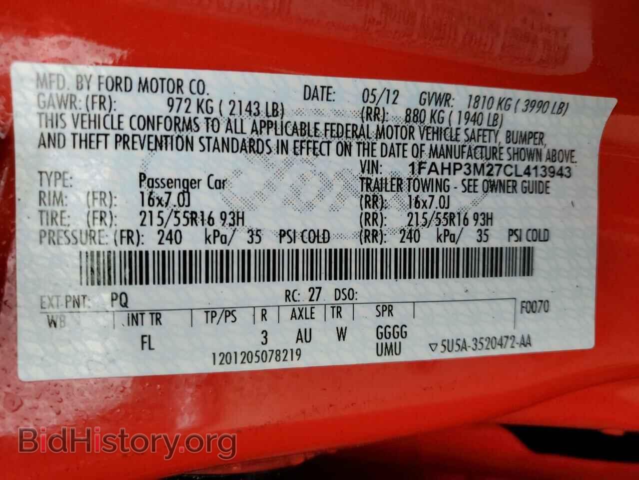 2012 FORD FOCUS - VIN: 1FAHP3M27CL413943 - Фото 13