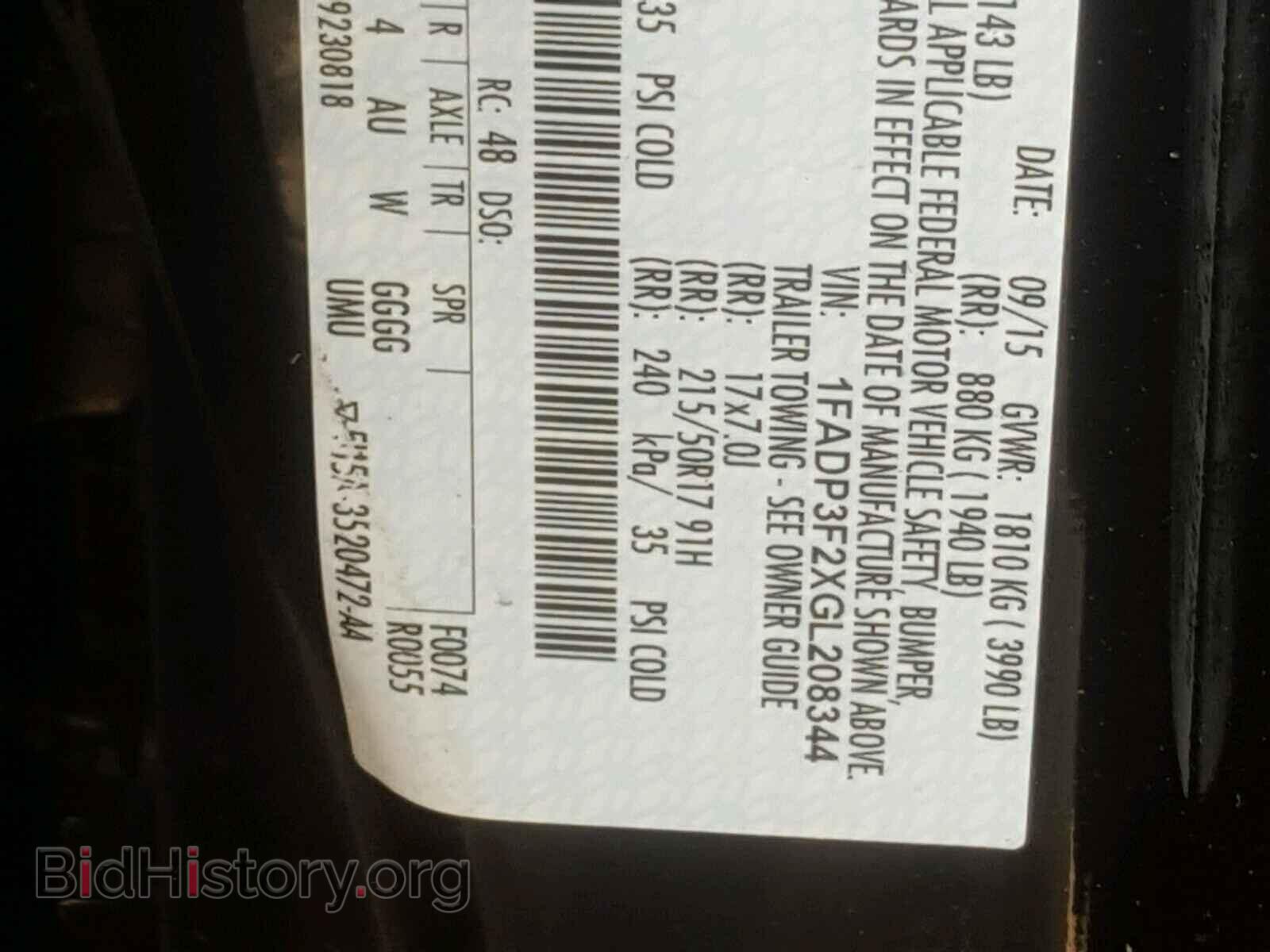2016 FORD FOCUS - VIN: 1FADP3F2XGL208344 - Photo 10