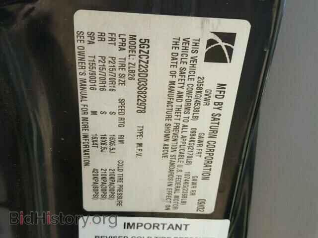 2003 SATURN VUE - VIN: 5GZCZ23D03S822978 - Photo 10