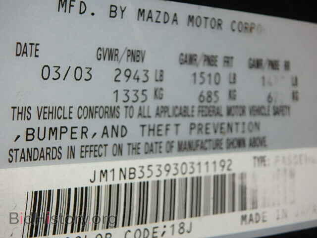 2003 MAZDA MIATA - VIN: JM1NB353930311192 - Фото 9