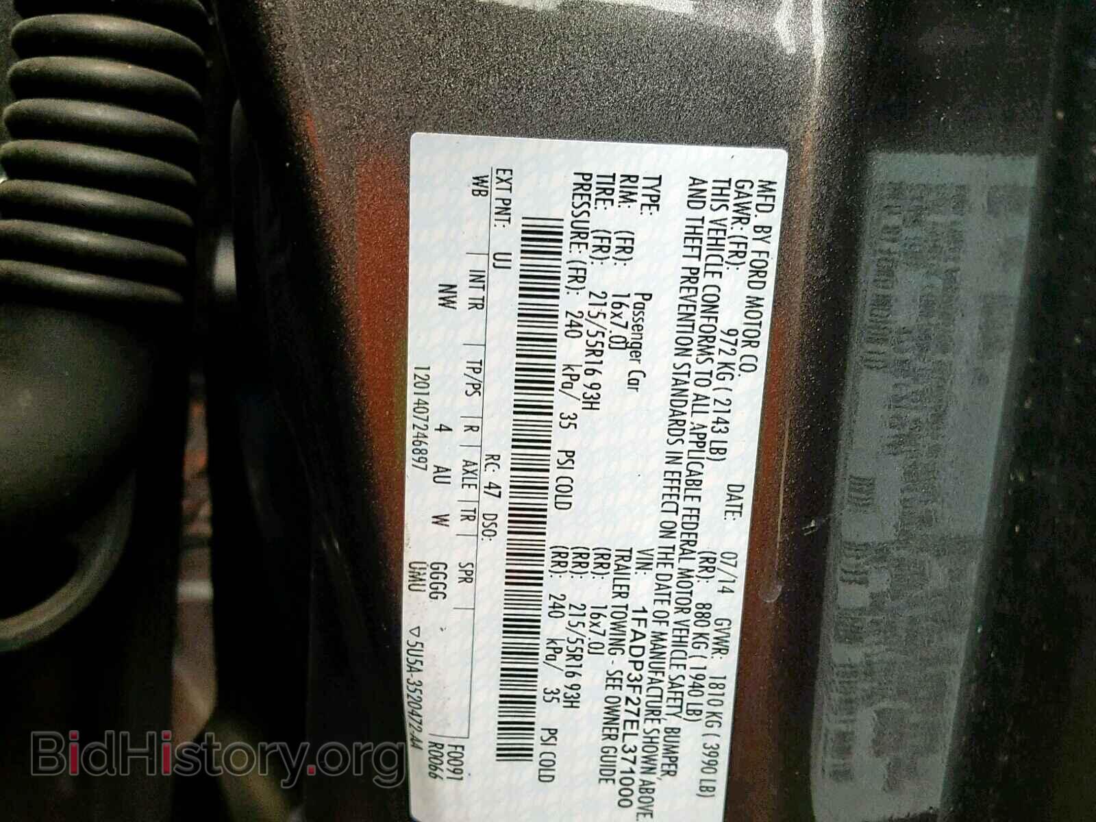 2014 FORD FOCUS SE - VIN: 1FADP3F27EL371000 - Фото 10