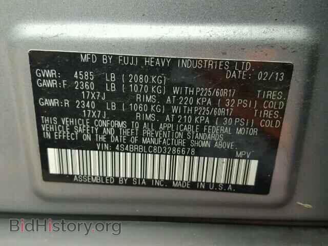 2013 SUBARU OUTBACK - VIN: 4S4BRBLC8D3286678 - Фото 10