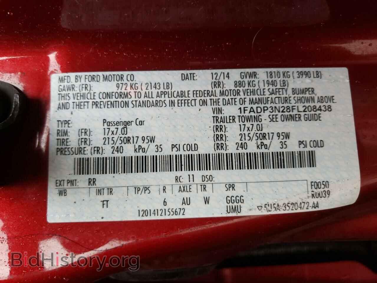 2015 FORD FOCUS - VIN: 1FADP3N28FL208438 - Фото 10