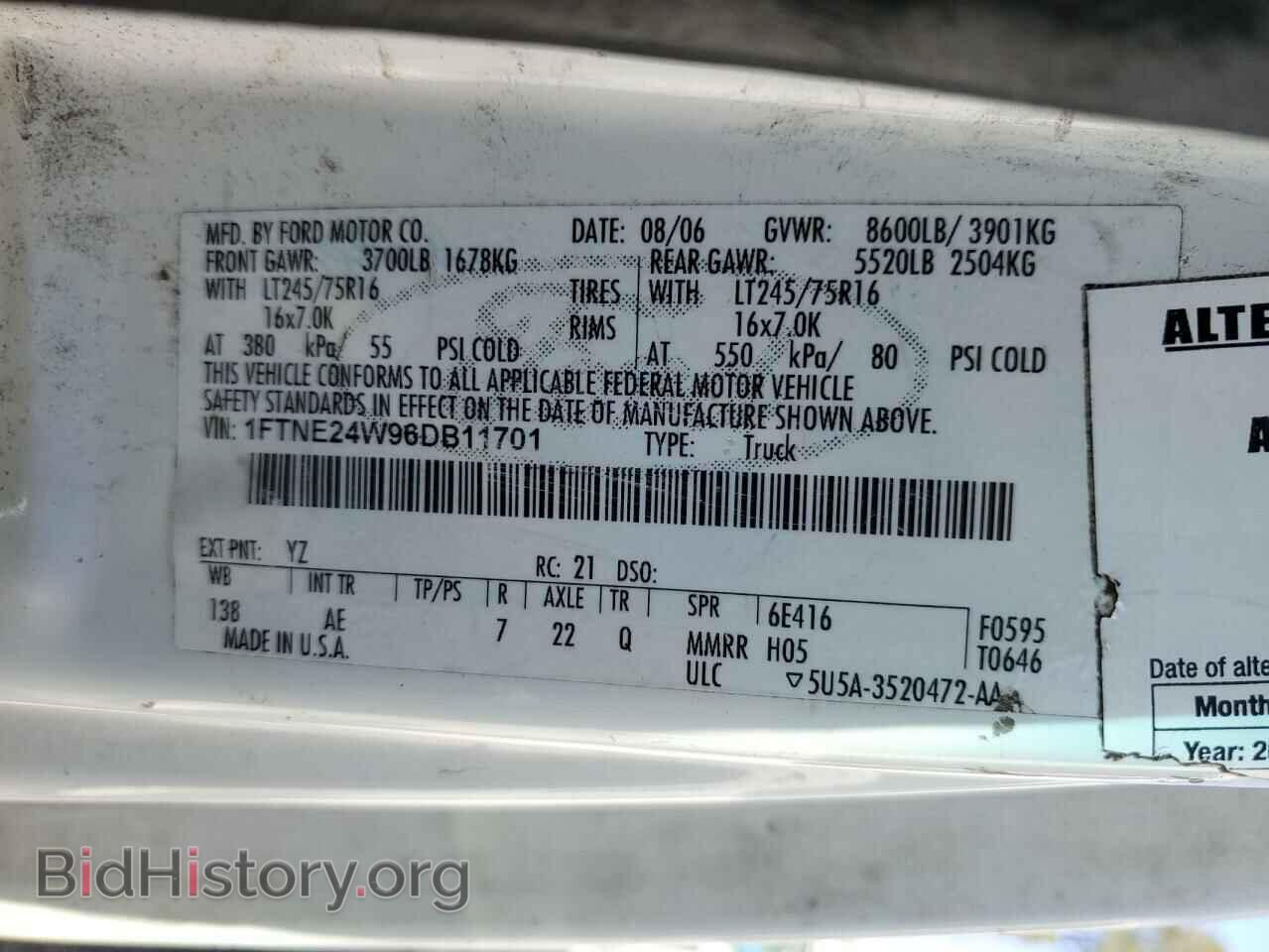 2006 FORD ECONOLINE - VIN: 1FTNE24W96DB11701 - Фото 13