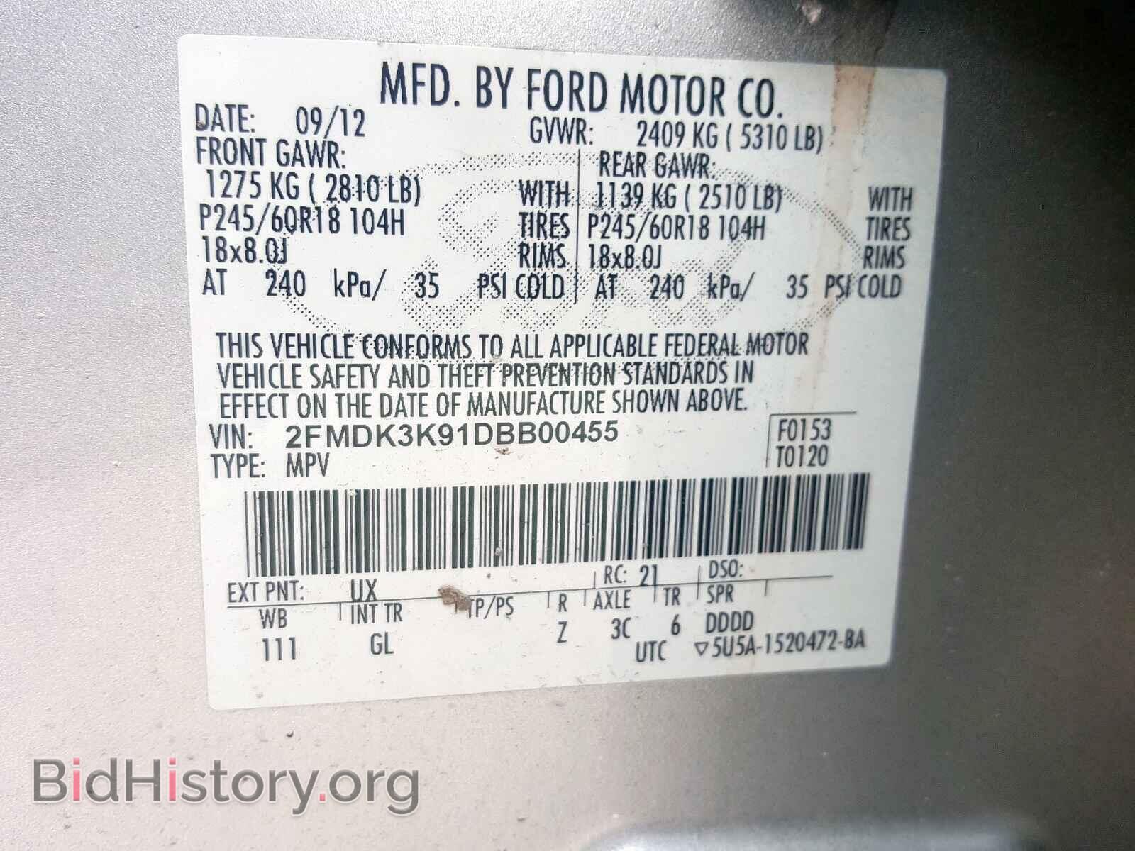 2013 FORD EDGE - VIN: 2FMDK3K91DBB00455 - Photo 10