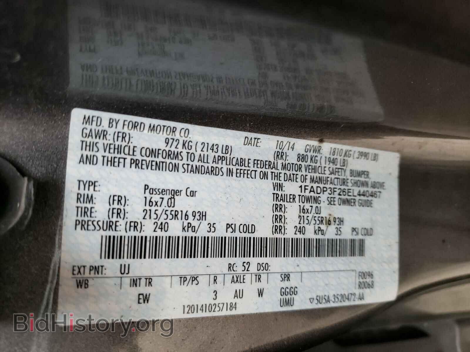 2014 FORD FOCUS - VIN: 1FADP3F26EL440467 - Photo 10