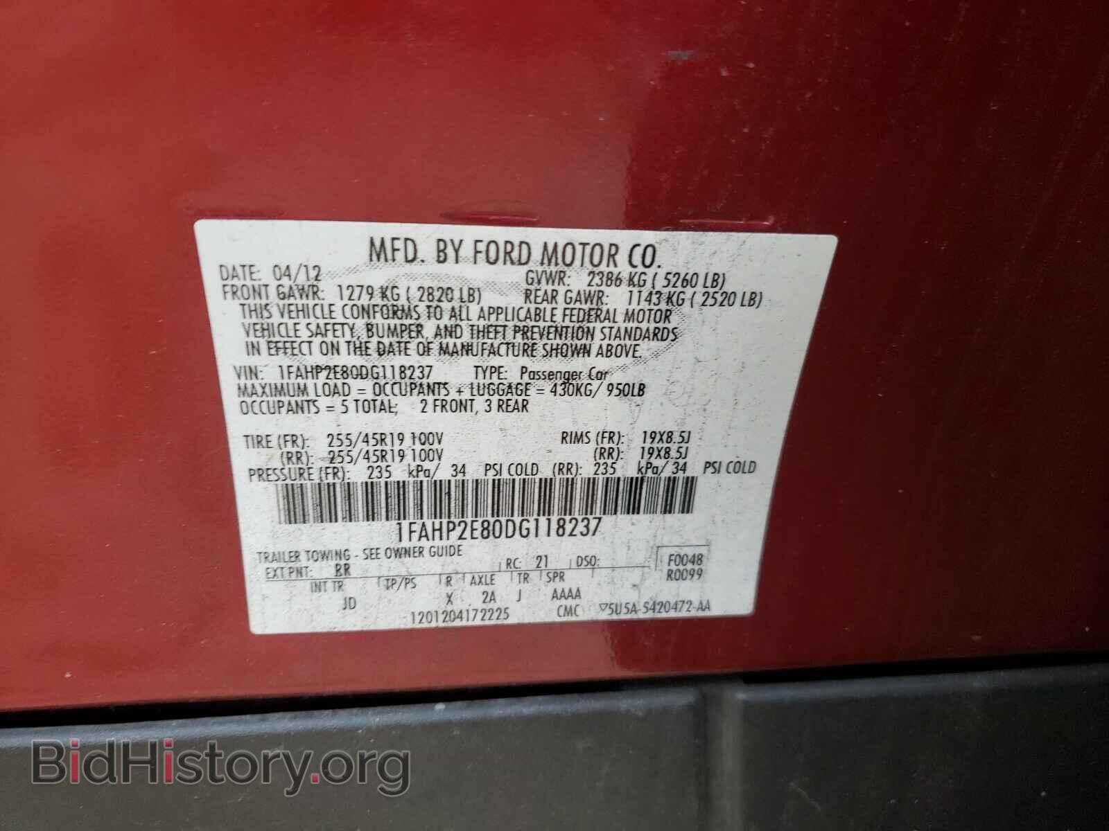 2013 FORD TAURUS - VIN: 1FAHP2E80DG118237 - Photo 10