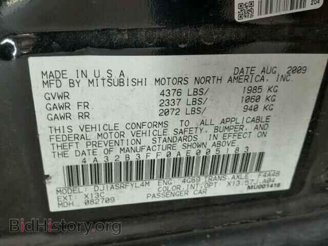 2010 MITSUBISHI GALANT - VIN: 4A32B3FF0AE005183 - Фото 10