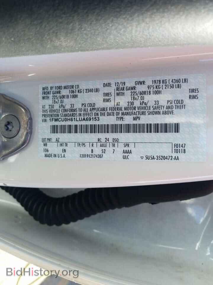 2020 FORD ESCAPE - VIN: 1FMCU0H61LUA69153 - Photo 10