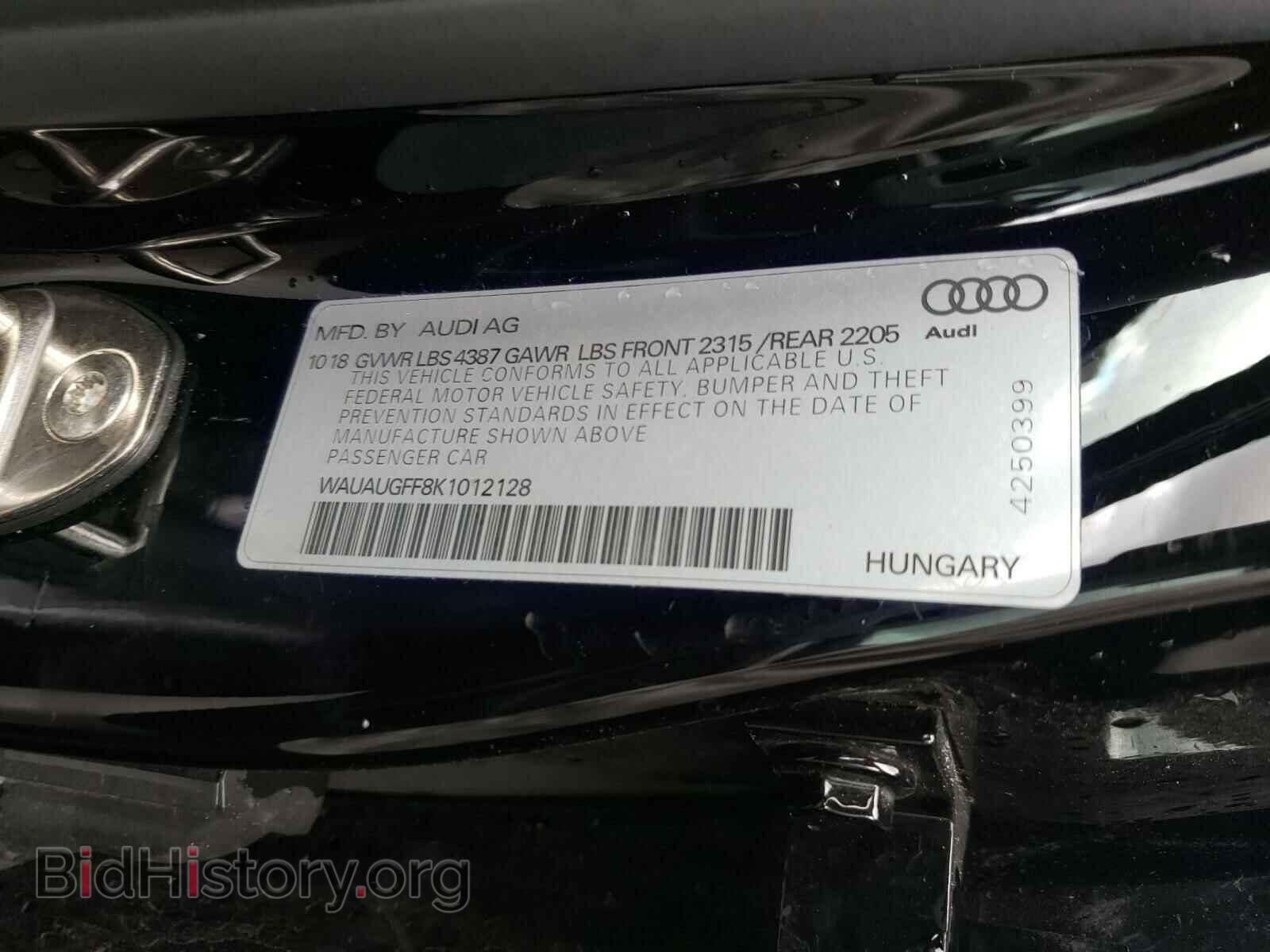 2019 AUDI A3 - VIN: WAUAUGFF8K1012128 - Фото 10