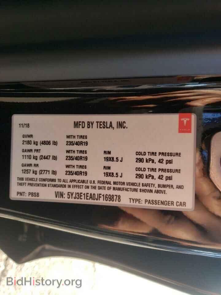 2018 TESLA MODEL 3 - VIN: 5YJ3E1EA0JF169878 - Фото 10