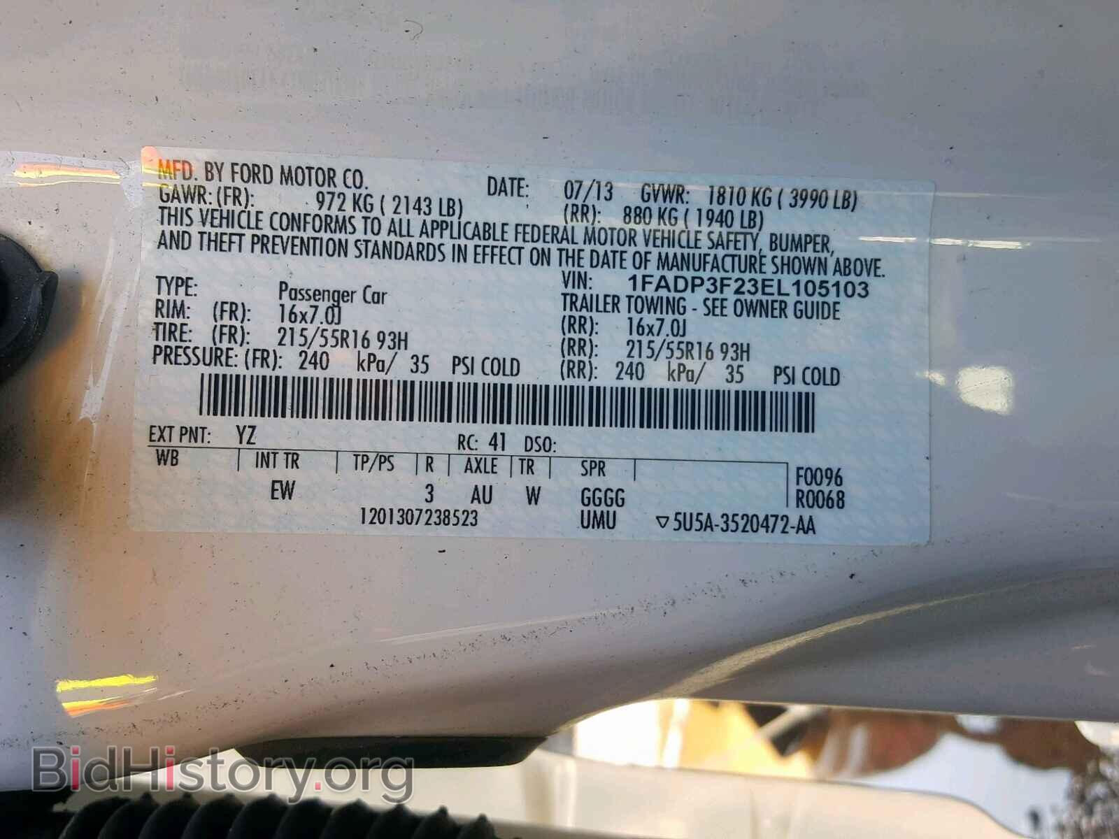 2014 FORD FOCUS SE - VIN: 1FADP3F23EL105103 - Фото 10