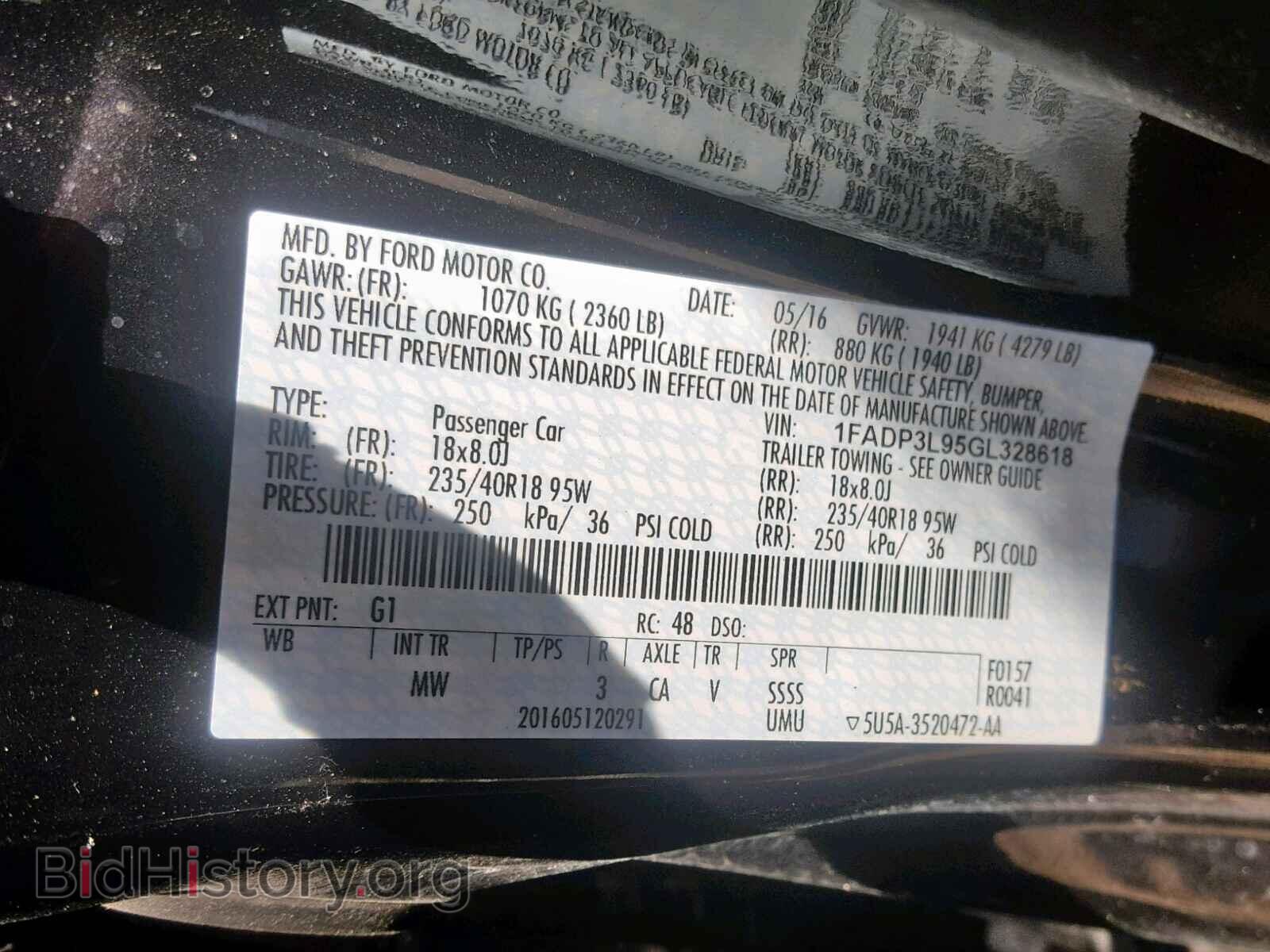 2016 FORD FOCUS - VIN: 1FADP3L95GL328618 - Фото 10