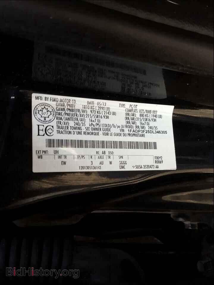 2013 FORD FOCUS - VIN: 1FADP3F25DL346305 - Фото 10