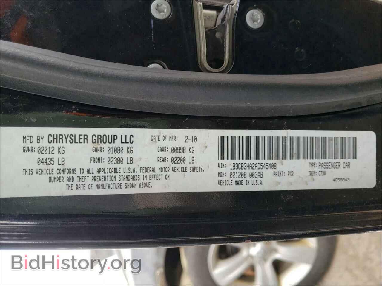 2010 DODGE CALIBER - VIN: 1B3CB3HA2AD545408 - Фото 10