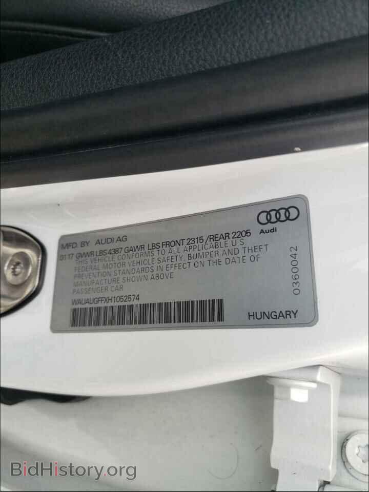2017 AUDI A3 - VIN: WAUAUGFFXH1052574 - Фото 10